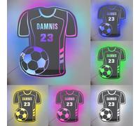 Personalized Soccer Jersey Mirror Neon Sign, Custom Name&Number Acrylic Light Up Soccer Led Neon Signs, Birthday Christmas Sports Wall Art Decor Gifts for Boyfriend Son Husband Football Lovers