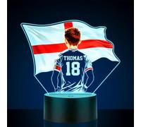Personalized Soccer Player National Flag Night Light, Custom Name and Jersey Number, LED Lamp, 16 Million Colors, App Control, Multiple Changing Modes, Gift for Boys, Teens, and Adults
