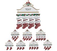 Personalized Socks Christmas Decorations Ornaments 2025, Custom Christmas Baubles for Christmas Tree Name for Family of 2-8 Members, Resin Hanging Xmas Decor Ornament Gifts for Mom Dad Family Kids