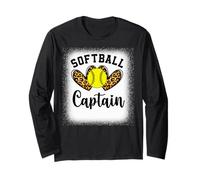 Personalized Softball Heart Tee Cute Captain Men Women Long Sleeve T-Shirt