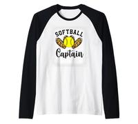 Personalized Softball Heart Tee Cute Captain Men Women Raglan Baseball Tee