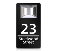 Personalized Solar House Number Outdoor Modern Personalized Custom House Sign Number Plate Acrylic Address Plaque (Black White,15x28cm(5.9x11in))