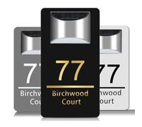Personalized Solar House Number Sign, Custom LED Address Plaque with Solar Powered Lighting, Modern Acrylic House Numbers for Home & Garden, Customizable for Names & Numbers, Easy Installation