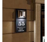 Personalized Solar House Number Sign, Lighted Address Plaque, Outdoor LED Door Number, Custom Acrylic House Plate(18x32 cm)