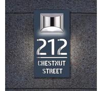 Personalized Solar House Numbers for Outside Custom Solar Address Signs for Houses Lighted House Numbers Plaque With Street Name LED Address Plaque for House Home (Rectangle)