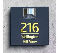 Personalized Solar House Sign with Solar Light,3D Laser Cut Door Name Plaque,LED Modern Number Plaque,Solar Adress Number Plaque (25 * 25CM,Black and Gold)