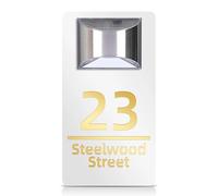 Personalized Solar LED House Number Sign,Laser Cut Acrylic Address Name Plaque,Customized Solar House Number Sign (White Gold,15x28cm(5.9x11in))