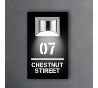 Personalized Solar-Powered Doorplates, Custom Acrylic Address Numbers, Solar Power Supply LED Illuminated Address Sign, Suitable for Courtyards, Home, Gardens