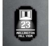 Personalized Solar-Powered Doorplates, Custom Acrylic Address Numbers, Solar Power Supply LED Illuminated Address Sign, Suitable for Courtyards, Home, Gardens