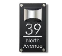 Personalized Solar Powered House Numbers,Solar Powered Address Signs for Houses,LED Light Up Numbers Custom Solar Door Plate for Home,Yard,Apartment,or Business,Outside (15x28cm "x11")