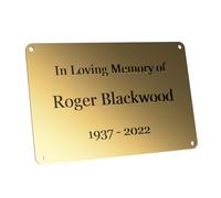Personalized Solid Brass Plaque Memorial (6" x 4") (Extra Large)
