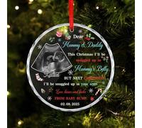 Personalized Sonogram Ornament Custom Baby Ultrasound Ornament Bump's First Christmas Ornament Pregnancy Christmas ornament Keepsake for Expecting Parents Grandparents-3