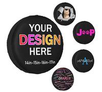 Personalized Spare Tire Cover Custom Universal Wheel Cover Add Your Own Photo/Text/Logo, Water Resistant Dust Proof Tire Protector for Trucks Trailer SUV Universal All Vehicles 14" 15" 16" 17"