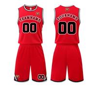 Personalized Sport Custom Loose Basketballjerseys Casual Basketball Jersey for Men Women Youth Practice Suit Kids/adult Active Suits V Neck Training Outfit Sportwear A27 Red