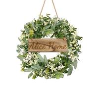 Personalized Spring and Summer Wreaths for Front Door, St. Patrick's Day Wreath 50cm/20inch Eucalyptus Wreath Customized in Door Decoration with Eucalyptus, Berries, Welcome Sign for Front Door