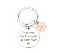 Personalized Stainless Steel Keyring, Cute Flower Charm, Inspirational Gift for Women, Birthday, Friends, Mum, Sister, Boyfriend, Ideal for Bags and Backpacks