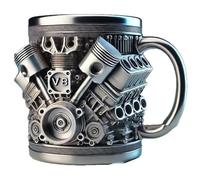 Personalized Stainless Steel Mug, Realistic V6 & V8 Engine Design Stainless Steel Cup, Personalized V Stainless Stee l Coffee Mug, Durable & Stylish, Car Engine Design Gift for Car Enthusiasts (V8)