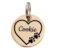Personalized Stainless Steel Pet ID Tag - Custom Engraved Dog & Cat Name Tag | Silver, Gold & Rose Gold | 20mm, 25mm & 30mm
