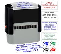 Personalized Stamp Custom Self-Inking Business Address Rubber Stamps Customized Date Stamper Up to 4 Lines 47x18mm-4 Color and Font Choices