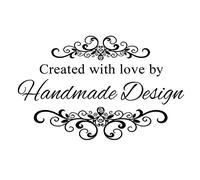 Personalized Stamp, Vintage Border Stamp, Business Name Stamp, Handmade with Love Stamp, Handmade by Stamp, Custom Signature Stamp, self Inking Round Stamp 1.5"