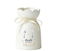 Personalized Star Butterfly Birth Flower Ceramic Vase with 2-6 Names Birthday Friendship Graduation Gift for Friends, Personalized Birth Month Flower Decorative Vase, Custom Engraved Flower vase