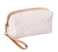 Personalized Star Pattern Small Makeup Bag Polyester Travel Cosmetic Pouch Toiletry Bag Organizer for Women Portable Travel Portable Makeup Case Beauty Storage Pouch