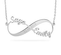 Personalized Sterling Silver infinity necklace with names Custom 18K Gold Plated Name Necklace Eternal Jewelry
