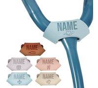 Personalized Stethoscope Leather Name Tag, Custom Stethoscope ID Tags, Stethoscope Accessories, Gifts or Nurses, Doctor, Vet, Medical Assistant, Medical Students - Blue