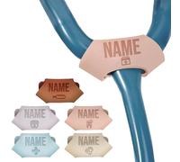 Personalized Stethoscope Leather Name Tag, Custom Stethoscope ID Tags, Stethoscope Accessories, Gifts or Nurses, Doctor, Vet, Medical Assistant, Medical Students - Pink