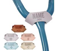 Personalized Stethoscope Leather Name Tag, Custom Stethoscope ID Tags, Stethoscope Accessories, Gifts or Nurses, Doctor, Vet, Medical Assistant, Medical Students - Purple