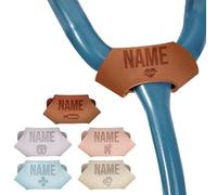 Personalized Stethoscope Leather Name Tag, Custom Stethoscope ID Tags, Stethoscope Accessories, Gifts or Nurses, Doctor, Vet, Medical Assistant, Medical Students - Brown