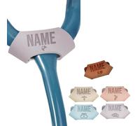 Personalized Stethoscope Name Tag, Custom Engraved Leather ID Charm Accessory for Doctors, Vets, Medical Assistant, Student Nurse, Handmade Graduation and Nurses Week Gifts (Purple)