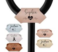 Personalized Stethoscope Name Tag Custom Leather Stethoscope ID Tag Charms Accessories Graduation Nurses Week Gifts for Nurse/Doctor/Medical Assistant