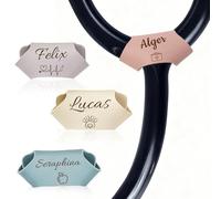Personalized Stethoscope Name Tag, Customized stethoscope Accessories, Stethoscope Charms with text, work gift for doctors, nurses, Vet, Medical Students (Leather Style)