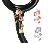 Personalized Stethoscope Tag with Engraved Name, Custom Charms for Nurses, Doctors & Medical Professionals, Stainless Steel Accessories with Birthstone & Icon Options, Elegant Nameplate