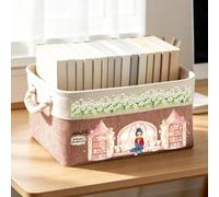 Personalized Storage Basket with Flowers for the Month of Birth, Floral Storage Basket with Handles, Literary Gifts for Book Lovers, Readers, and Librarians