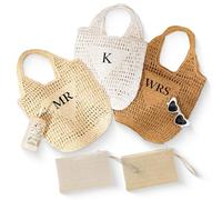 Personalized Straw Beach Bag, Custom Name Tote Bag, Large Beach Storage Bag for Women, Bridesmaid Gift Bag, Suitable for Beach, Summer Vacation, Bachelorette, Mother's Day Wedding Birthday Gifts