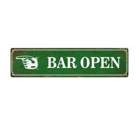 Personalized Street Sign With Arrow, 4 x 16 Inch Bar Open Weather-Proof Metal Signs, Easy Mounting, Customize Gifts, Housewarming Gifts, Living Room Funny Decor, 10x40cm, More Sizes by Choosing