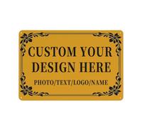 Personalized Style Tin Sign, Customizable with photo/text/names/logos,Optional borders, Metal Sheet for Wall Outdoor, Indoor, Street, Office, Home,Bar Man Cave Decor