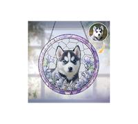 Personalized Suncatcher Stained Glass Window Hanging Gifts Custom Photo Family Window Hanging Ornament Grandma Kids God Cat Family Portrait Faux Stained Glass Memorial Gifts
