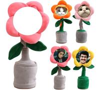 Personalized Sunflower Toys, Funny Customed Image Singing and Dancing Sensory Toys, Voice Recording Singing Sunflower Toy Learning Toys, Soft Plush Toy gifts for kids(Gift Box Packaging) (Red)