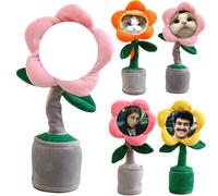 Personalized Sunflower Toys, Funny Customed Image Singing and Dancing Sensory Toys, Voice Recording Singing Sunflower Toy Learning Toys, Soft Plush Toy gifts for kids(Gift Box Packaging) (Pink)