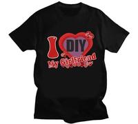 Personalized T-Shirt Custom I Love My Boyfriend/Girlfriend Printed Tee Personalized Picture Tshirt Women Men Casual Tops Streetwear Valentine Day Couple Gift Color10,L