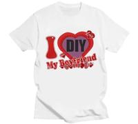 Personalized T-Shirt Custom I Love My Boyfriend/Girlfriend Printed Tee Personalized Picture Tshirt Women Men Casual Tops Streetwear Valentine Day Couple Gift Color7,L
