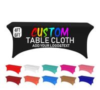 Personalized Tablecloth - Custom Tablecloths with Business Logo or Text - for Tradeshow Events, Promotional, Weddings, Birthday, Anniversaries, Christmas Decor - (6FT 72''×30''×29''(183×76×74CM))