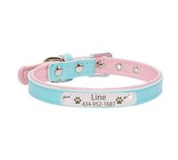 Personalized Tag Pet Dog Collar For Small Medium Large Dogs Custom ID Nameplate Soft Leather Puppy Cat Dog Collar(5,3)