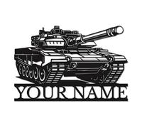 Personalized Tank Metal Sign, Custom Name Military Wall Art, Armored Vehicle Decor, Veteran Gift for Dad, Army Man Cave Plaque, Patriotic Home Accent, Soldier Tribute (Style-5)