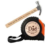 Personalized Tape Measure Hammer Set for Dad,No One Measures Up To You,Custom Wood dad Tape Measure,Customized tapes Measure for fathers day, Gifts For Grandpa, Dad Gift From Daughter