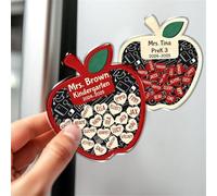 Personalized Teacher Apple Magnet with Studen's Name,Custom Teacher Shaker Magnet,Custom Classroom Name Plaque (Fridge Magnet)