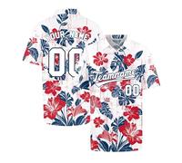 Personalized Team Hawaiian Shirt, Custom Hawaiian Baseball Jersey with Name Number, Design Your Own Casual Team Uniforms for Family, Beach Gifts, Team Gifts